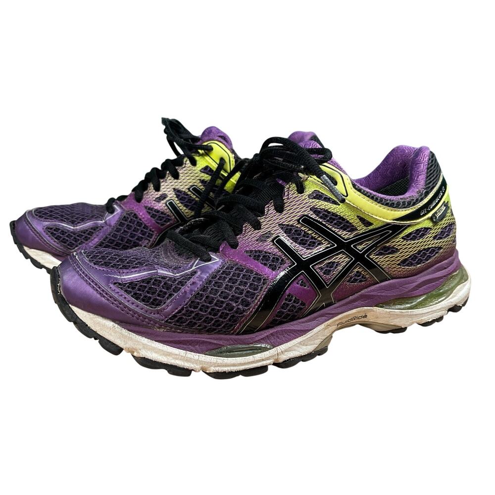 Asics Gel Cumulus 17 T5E7N Purple Green Running Shoes Sneakers Women's Size 8